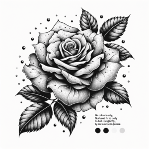 Dotwork Rose Floating