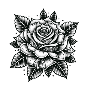 Dotwork Rose With Intricate Patterns