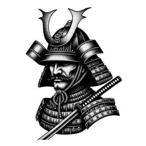 Dotwork Samurai With Intricate Stippling