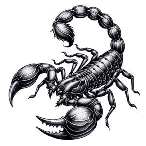 Dotwork Scorpion With Detailed, Stippled Shading And Textures
