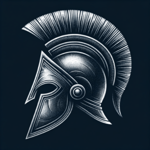 Dotwork Spartan Helmet With Stippling Effects