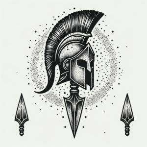 Dotwork Spartan Spear With Stippling Effects