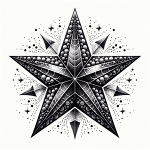 Dotwork Star With Detailed Dot Shading