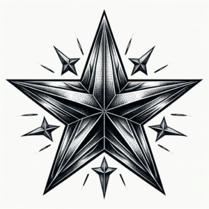 Dotwork Star With Detailed Dot Shading