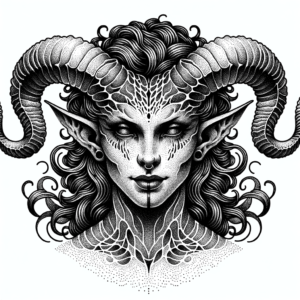 Dotwork Succubus With Stippled Shading