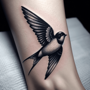 Dotwork Swallow With Dot Shading