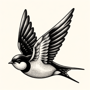 Dotwork Swallow With Stippling Technique