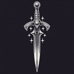 Dotwork Sword With Gradient Shading