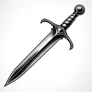 Dotwork Sword With Stippled Shading