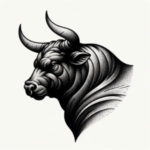 Dotwork Taurus Bull With Stippled Shading