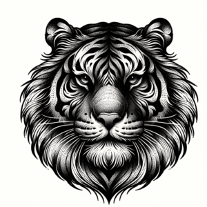 Dotwork Tiger With Intricate Textures