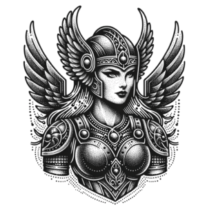 Dotwork Valkyrie With Stippling Effect