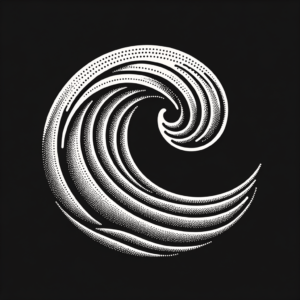 Dotwork Wave With Dotted Pattern