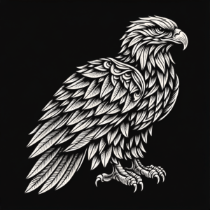 Eagle With Detailed Linework Feathers