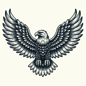 Eagle With Linework Wings