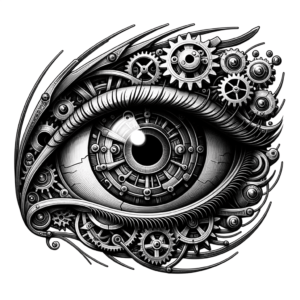 Eye In A Biomechanical Style With Gears And Cogs