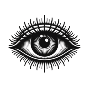 Eye In A Blackwork Design With Solid Black Ink
