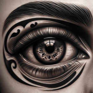Eye In A Chicano-Style With Intricate Shading