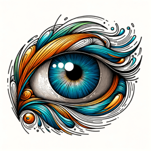 Eye In A New School Style With Bright And Exaggerated Features