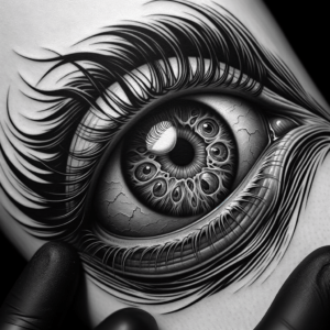 Eye In A New School Style With Bright And Exaggerated Features