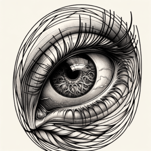 Eye With Delicate Linework And Fine Details