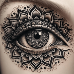 Eye With Mandala Patterns And Dotwork Accents