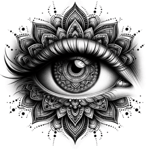 Eye With Mandala Patterns And Dotwork Accents