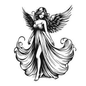 Feminine Angel With Flowing Dress