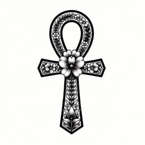 Feminine Ankh With Flowers