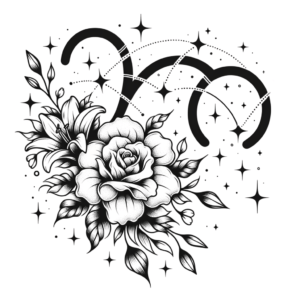 Feminine Capricorn Constellation With Floral Accents