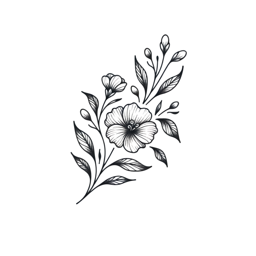 Feminine Floral Tattoo With Soft Details