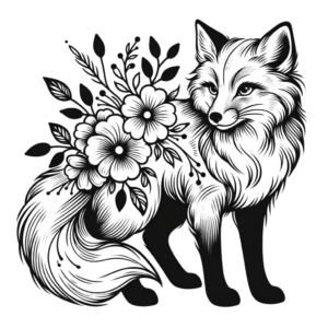 Feminine Fox With Soft Features And Floral Elements