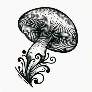 Feminine Mushroom With Delicate, Flowing Lines