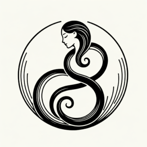 Feminine Ouroboros With Elegant Lines