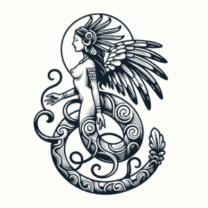 Feminine Quetzalcoatl With Soft Lines