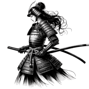 Feminine Samurai With Elegant Pose