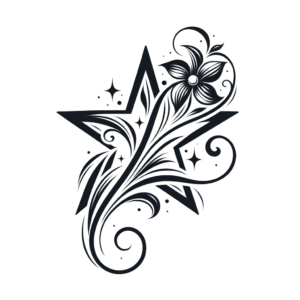 Feminine Star With Soft Curves And Floral Accents