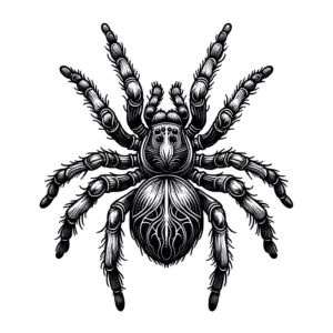 Fine Details In A Linework Spider