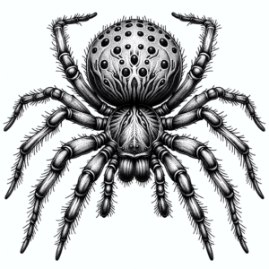 Fine Dotwork Details In A Spider