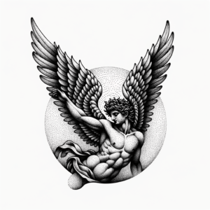 Fine Dotwork Details In An Icarus