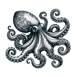 Fine Dotwork Details In An Octopus