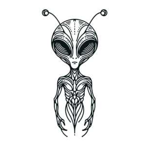 Fine-Line Alien With Detailed Antennae