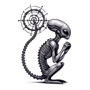 Fine-Line Alien With Detailed Antennae