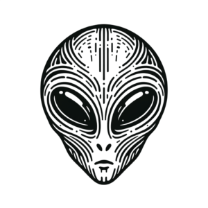 Fine Line Alien With Precise Details