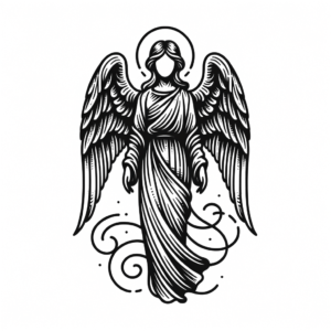 Fine-Line Angel With Halo