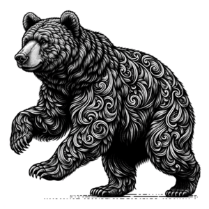 Fine-Line Bear With Intricate Details