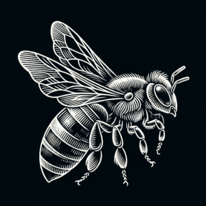 Fine Line Bee, Intricate And Detailed