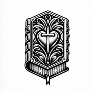 Fine-Line Bible With Tiny Heart