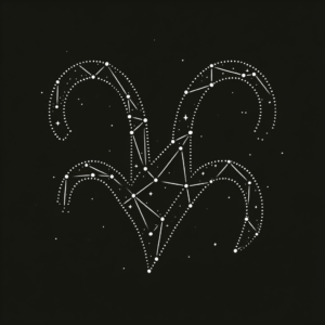 Fine-Line Capricorn Constellation With Minimal Dots