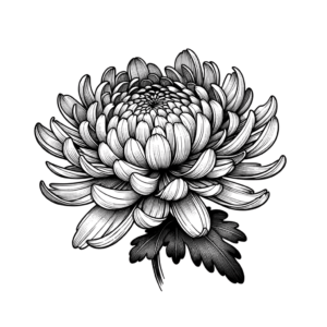 Fine Line Chrysanthemum With Delicate Details